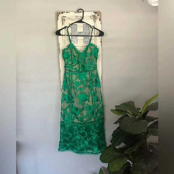 Lulu Deeply Cherish Green Lace Dress sz XS - Picture 4 of 11